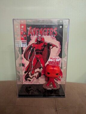 Marvel Red Vision Display with Comic Cover
